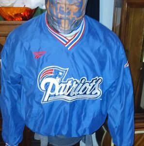 NFL Rebok Blue Patriots Varsity Jacket
